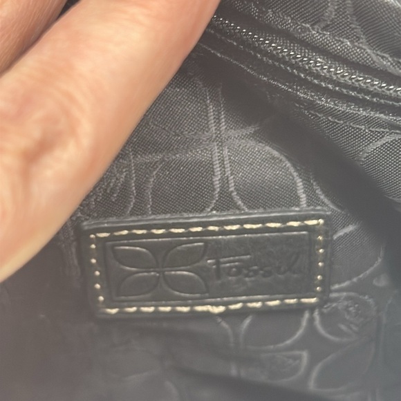 Fossil Black Leather Vintage Crossbody Bag built in wallet - Excellent condition - Picture 7 of 14